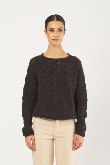 Maglia D80773 traforata D80773 MORO ECO 