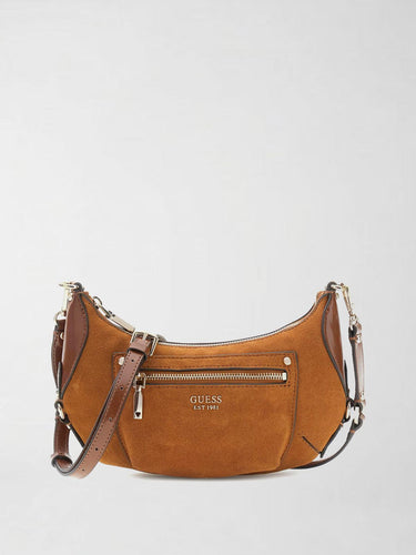 Mini tracolla in vera pelle Marsha HWSG95 01720 COGNAC GUESS