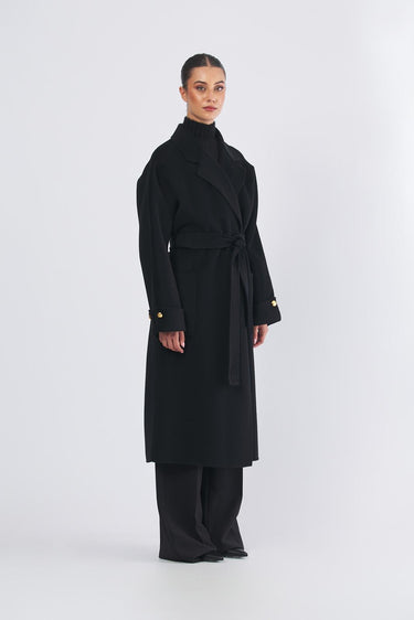 Cappotto CP68D56E2 con cintura CP68D56E2 110 NERO ELISABETTA FRANCHI 