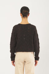 Maglia D80773 traforata D80773 MORO ECO 
