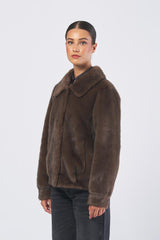 Cappotto PE0253520292 ecopelliccia leggera sfoderata PE0253520292 240 MARRONE SEVENTY 