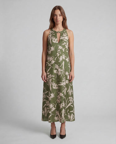 twill seta PBPSALICE 261122123 002 FLOREALE VERDE PENNY BLACK 