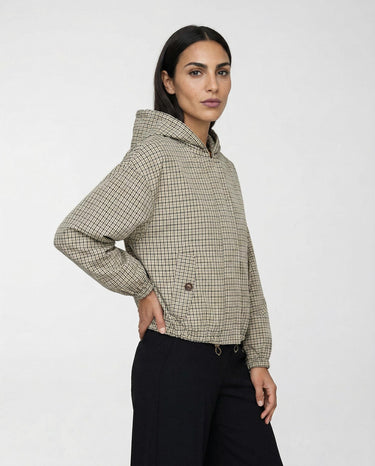 Giubbino Emme Marella Zamia Ampio con Cappuccio EMMZAMIA 261512101 004 CHECK BURRO/NERO/CAMMELLO EMME MARELLA 