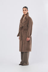 Cappotto PE0245520286 ecopelliccia leggera sfoderata PE0245520286 063 TORTORA SCURO SEVENTY 