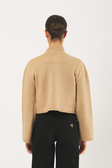 Maglia TIMO 252136619 intarsio con paillettes TIMO 252136619 005 CAMEL/OFF WHITE PENNY BLACK