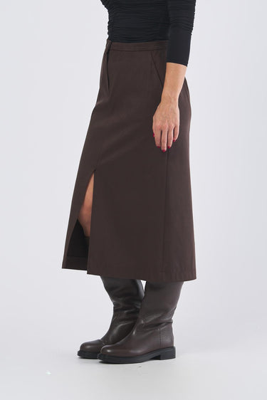 Gonna DRITTO 252577601 jersey suede di poliestere stretch DRITTO 252577601 005 TESTA DI MORO EMME MARELLA 