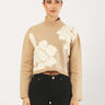 Maglia TIMO 252136619 intarsio con paillettes TIMO 252136619 005 CAMEL/OFF WHITE PENNY BLACK 