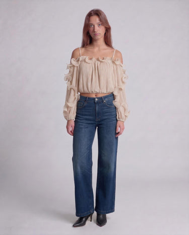 Camicia Guess Gabriella - Design a spalle scese W6RH29 WI342 F1PV LIGHT OAK MULTI GUESS 