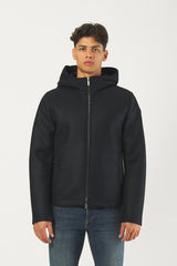 Giubbotto 1140 in morbido panno con cappuccio 1140 68 BLU COLMAR