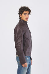 Giubbotto R301M000004N-03ZP biker R301M000004N-03ZP B290 BROWN TRUSSARDI
