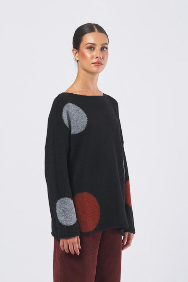 Maglia K113TP scollo barca K113TP NERO/GRIGIO/COGNAC NEIRAMI