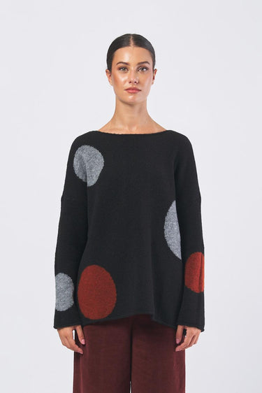 Maglia K113TP scollo barca K113TP NERO/GRIGIO/COGNAC NEIRAMI