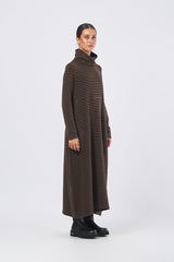 Abito lungo collo alto D008MS D008MS TABACCO NEIRAMI 