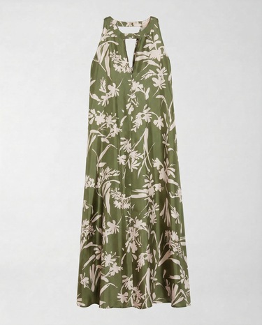 Abito in Twill di Seta PBPSALICE 261122123 002 FLOREALE VERDE PENNY BLACK 