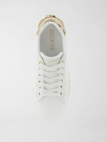Sneaker Basse Donna Wesli Bianche FLPWES ELE12 WHITE GOLD GUESS 