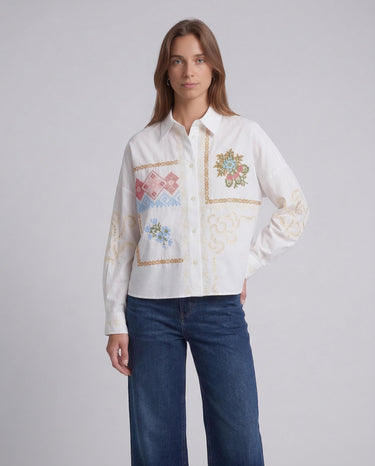 popeline di cotone WKDFONTE 26151110226 001 OFF WHITE WEEKEND 