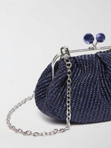 Borsa Pasticcino Bag piccola effetto rafia WKAPALMAS 26155111156 003 NAVY WEEKEND 