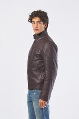 Giubbotto R301M000004N-03ZP biker R301M000004N-03ZP B290 BROWN TRUSSARDI 