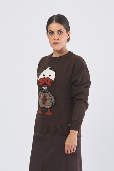 Maglia D81057 intarsio D81057 MORO ECO