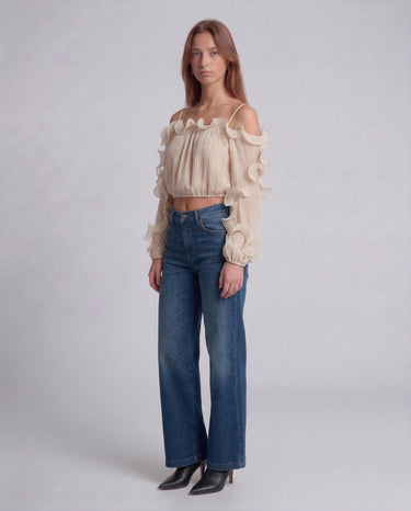 Camicia Guess Gabriella - Design a spalle scese W6RH29 WI342 F1PV LIGHT OAK MULTI GUESS 