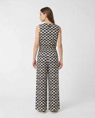 Tuta in Seta Stampata Regular Fit SMMRONCHI 26192410236 001 BLUE/NERO MAX MARA 