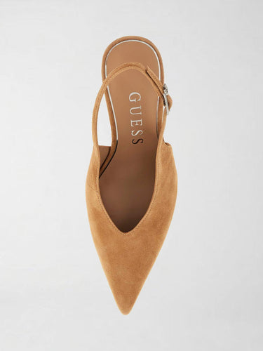 Décolleté Primo con tacco in pelle FLPPRI SUE05 BROWN GUESS 