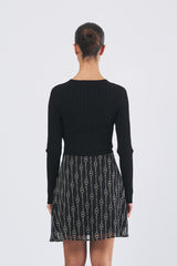 Abito ELETTA 252122613 creponne di poliestere stampato ELETTA 252122613 002 CATENA FONDO PENNY BLACK