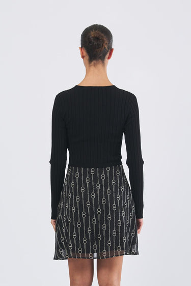 Abito ELETTA 252122613 creponne di poliestere stampato ELETTA 252122613 002 CATENA FONDO PENNY BLACK