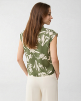 Blusa in Twill di Seta PBPAEROVIA 2611111123 002 FLOREALE VERDE PENNY BLACK 