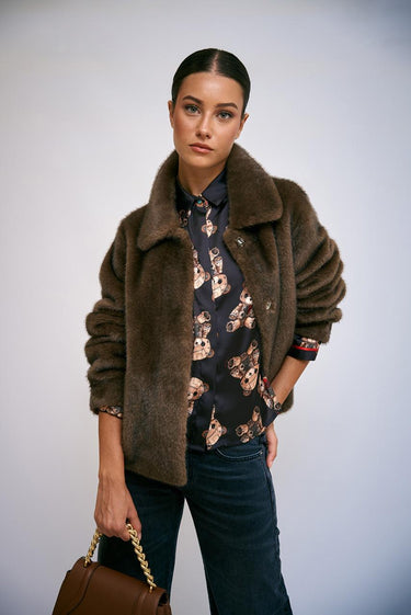 Cappotto PE0253520292 ecopelliccia leggera sfoderata PE0253520292 240 MARRONE SEVENTY 