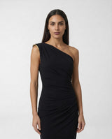 Abito Elisabetta Franchi Monospalla con Dettaglio Gioiello Slim Fit AB90661E2 110 NERO ELISABETTA FRANCHI 