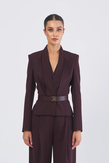 Blazer GI17656E2 con cintura GI17656E2 EA4 MERLOT ELISABETTA FRANCHI 