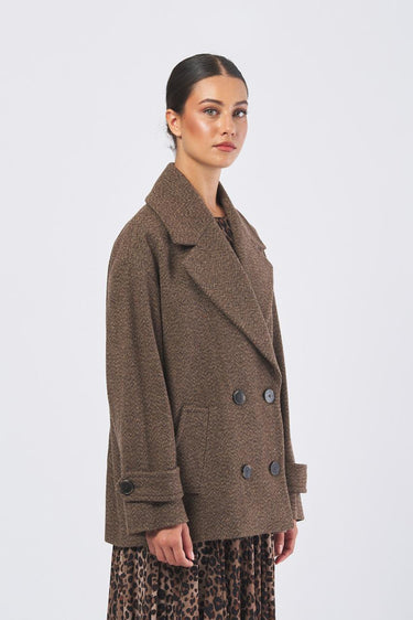 Giaccone FANTINO 252308603 donegal bottonato misto lana/seta FANTINO 252308603 003 MARRONE MARELLA