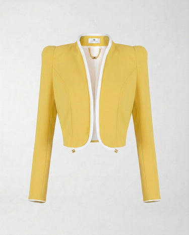 Giacca Elisabetta Franchi in Crêpe Leggero Regular Fit GI21461E2 FA5 SUN/AVORIO ELISABETTA FRANCHI 