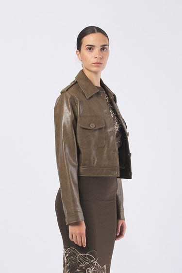 Giacca dora W5YL35 WHGW0 F1AX SILK TAUPE MULTI GUESS